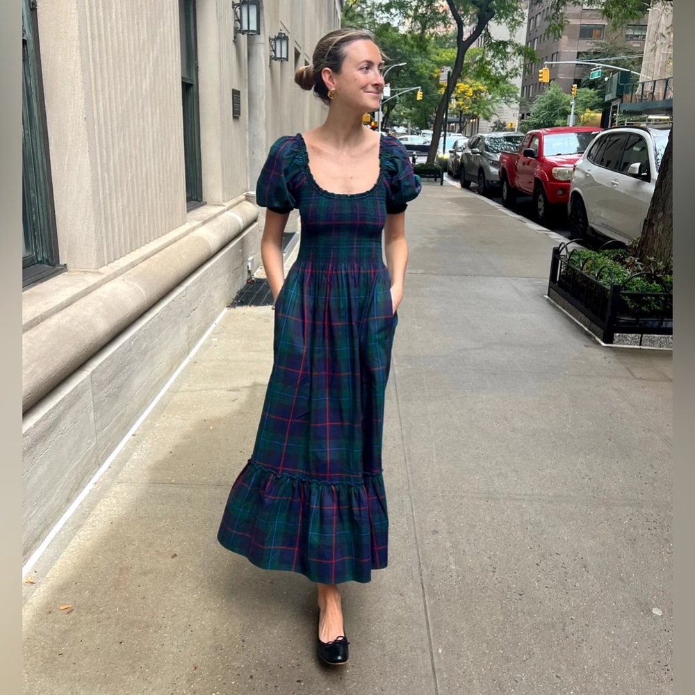 NWOT Hill House Home The Louisa Nap Dress in Midnight Tartan Size XS